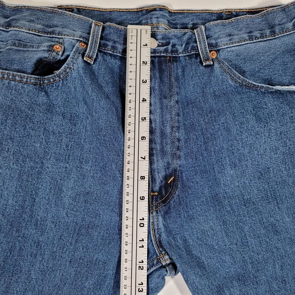 Men's Levis 505 Jeans 38x32‎ (36x32) Dark Wash Straight Leg Regular Fit Red Tab